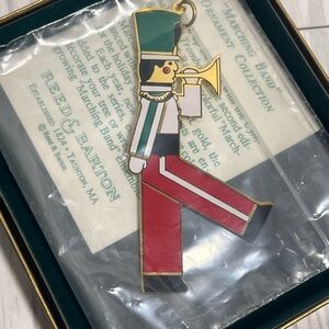 VINTAGE REED & BARTON Marching Band Toy Soldier w Drum Ornament 24Kt Gold Plated